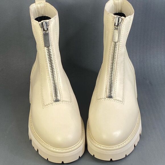 Gianni Bini x Nastia Liukin Bowery Leather Zip-Up Lug Sole Booties womens 6 - Picture 1 of 9